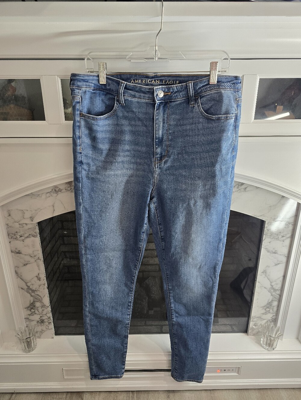 American Eagle Blue High-Rise Skinny Jeans Size 14